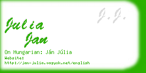 julia jan business card